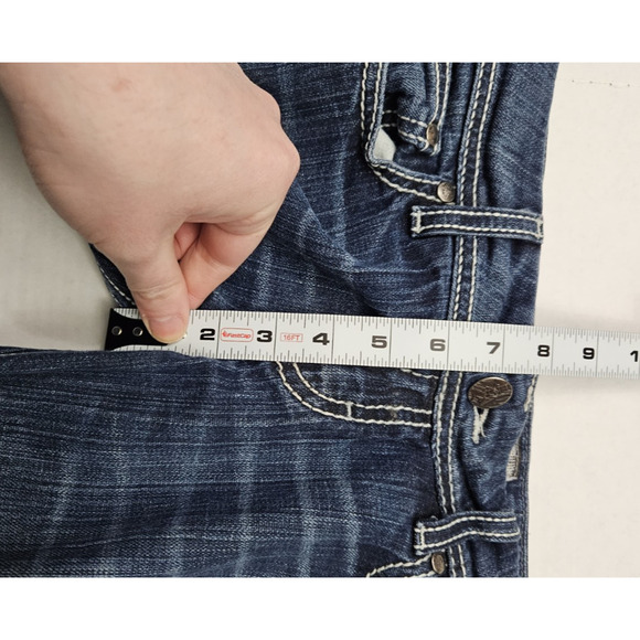 BKE Sabrina Bootcut Jeans Womens 27x29.5 Dark Wash White Stitched - Picture 4 of 9